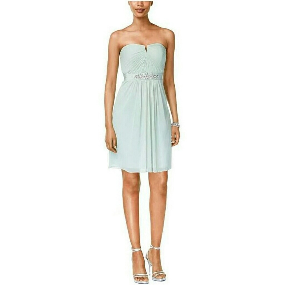 Adrianna Papell Womens Embellished Strapless Dress